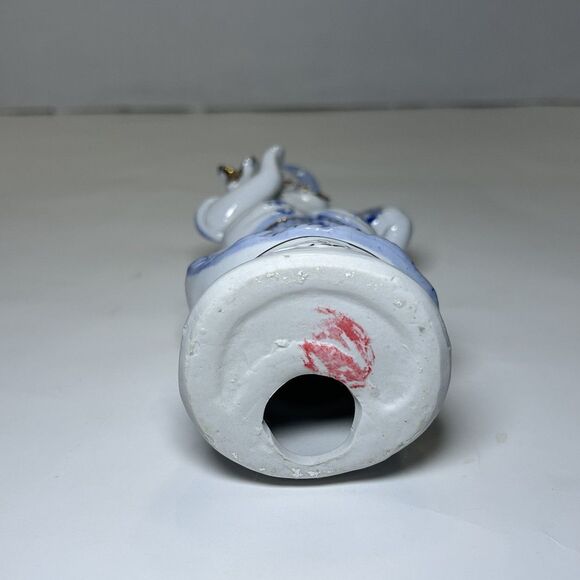 Vintage Victorian/Colonial Porcelain Women Figurine White/Blue - Picture 5 of 5